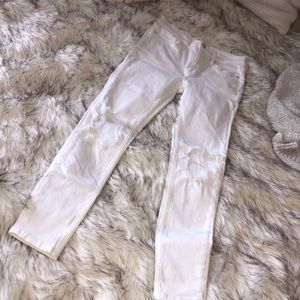 Free People High Rise Busted Knee Skinny Jeans